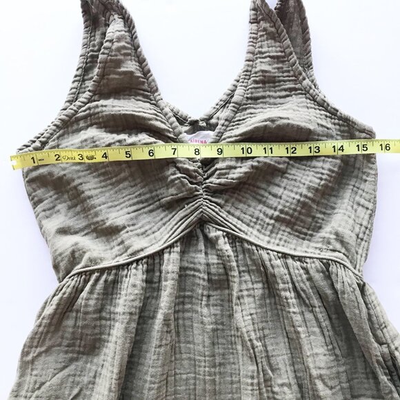 XIRENA Faedra Old Sage Green Gauze Cotton V Neck Sleeveless Dress Womens XS - Picture 11 of 12